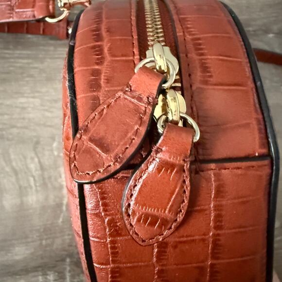 Rebecca Minkoff Round Jody Crossbody Bag Purse Croc-Embossed Genuine Leather - Picture 9 of 11